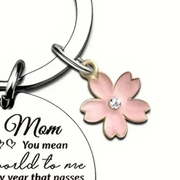 LOVE MOM Stainless Steel Silver Keychains Purse Charms - Picture 5 of 11